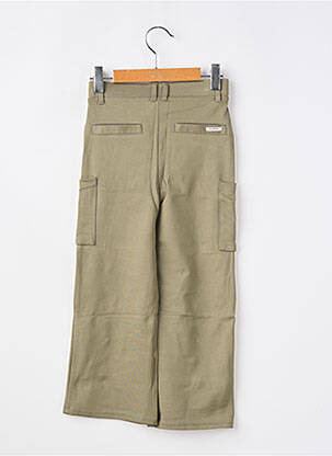 Pantalon cargo închidere cu legături de legat talie elastică verde GARCIA fată