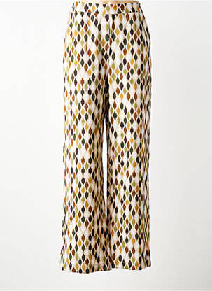 Pantalon drept țesătură crep mărime normală bej GEISHA femeie