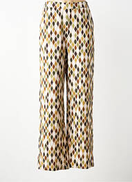 Pantalon drept talie elastică mărime normală bej GEISHA femeie