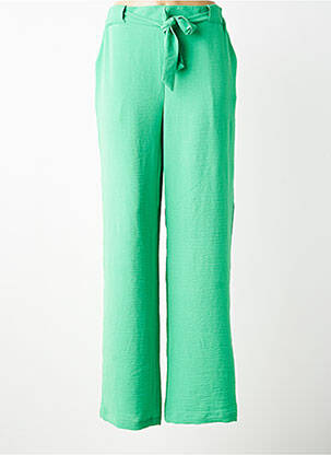 Pantalon larg țesătură crep mărime normală verde GEISHA femeie