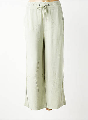 Pantalon larg țesătură poplin mărime normală verde STREET ONE femeie