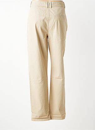 Pantalon chino țesătură poplin talie înaltă bej GEISHA femeie