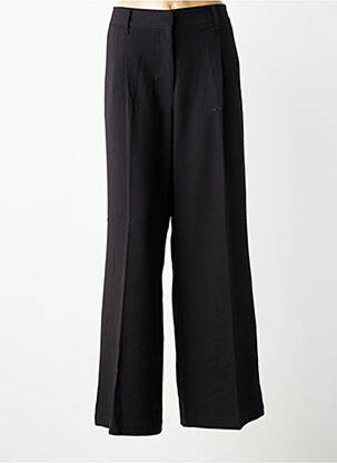 Pantalon larg talie cu cleme mărime normală negru GARCIA femeie