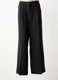 Pantalon larg talie cu cleme mărime normală negru GARCIA femeie