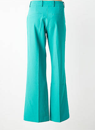Pantalon evazat talie cu cleme talie înaltă verde GEISHA femeie