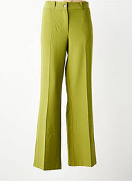 Pantalon evazat talie cu cleme talie înaltă verde GEISHA femeie