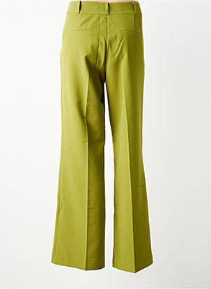 Pantalon evazat talie cu cleme talie înaltă verde GEISHA femeie