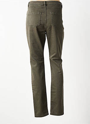 Pantalon slim țesătură poplin mărime normală verde GEISHA femeie