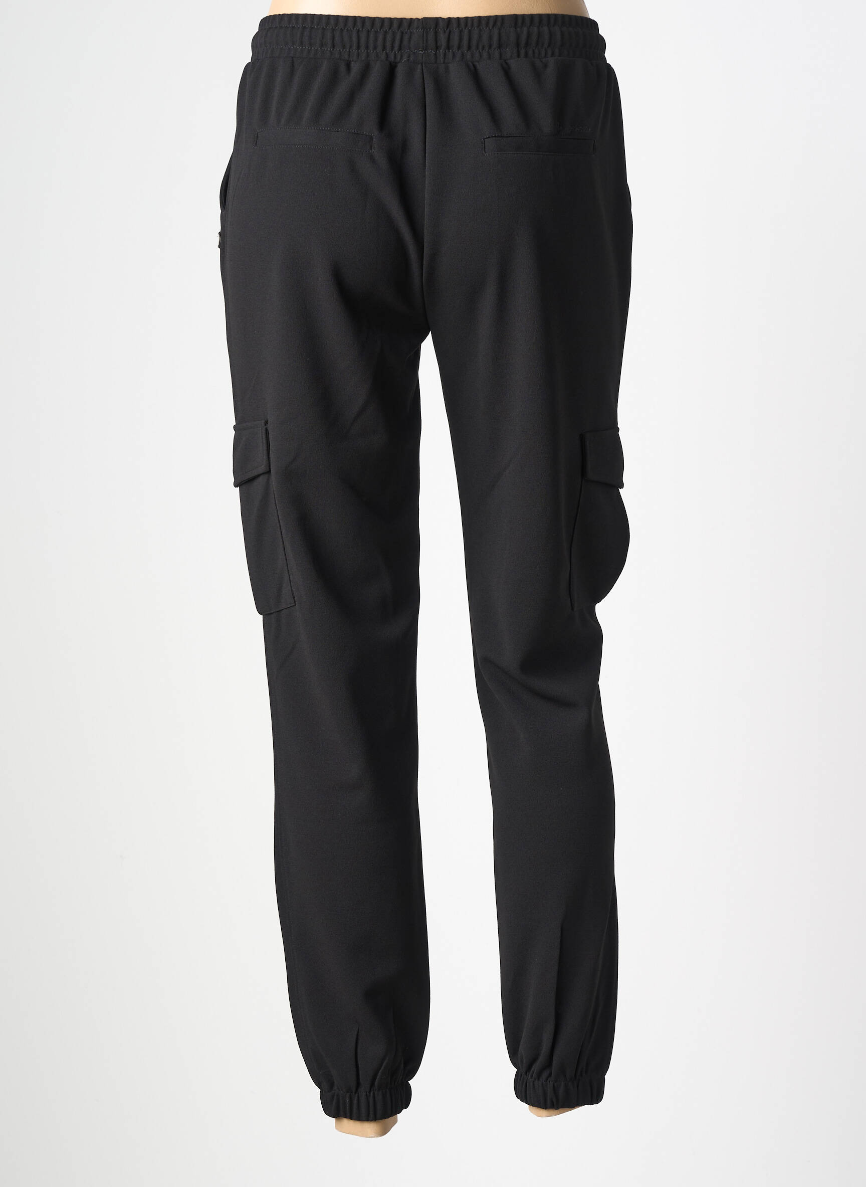 Pantalon drept țesătură crep mărime normală negru GARCIA femeie