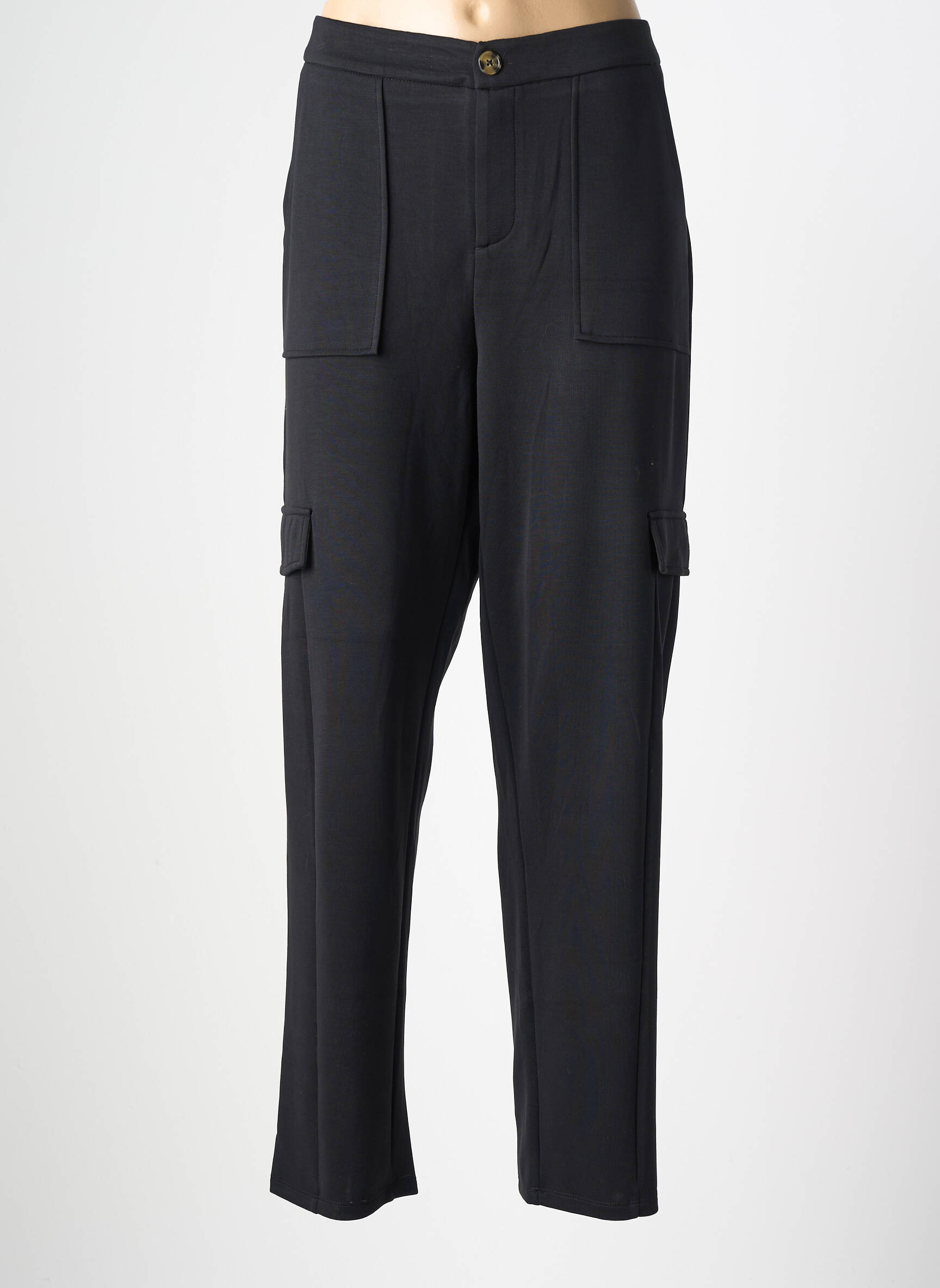 Pantalon drept elasticitate mărime normală negru GARCIA femeie