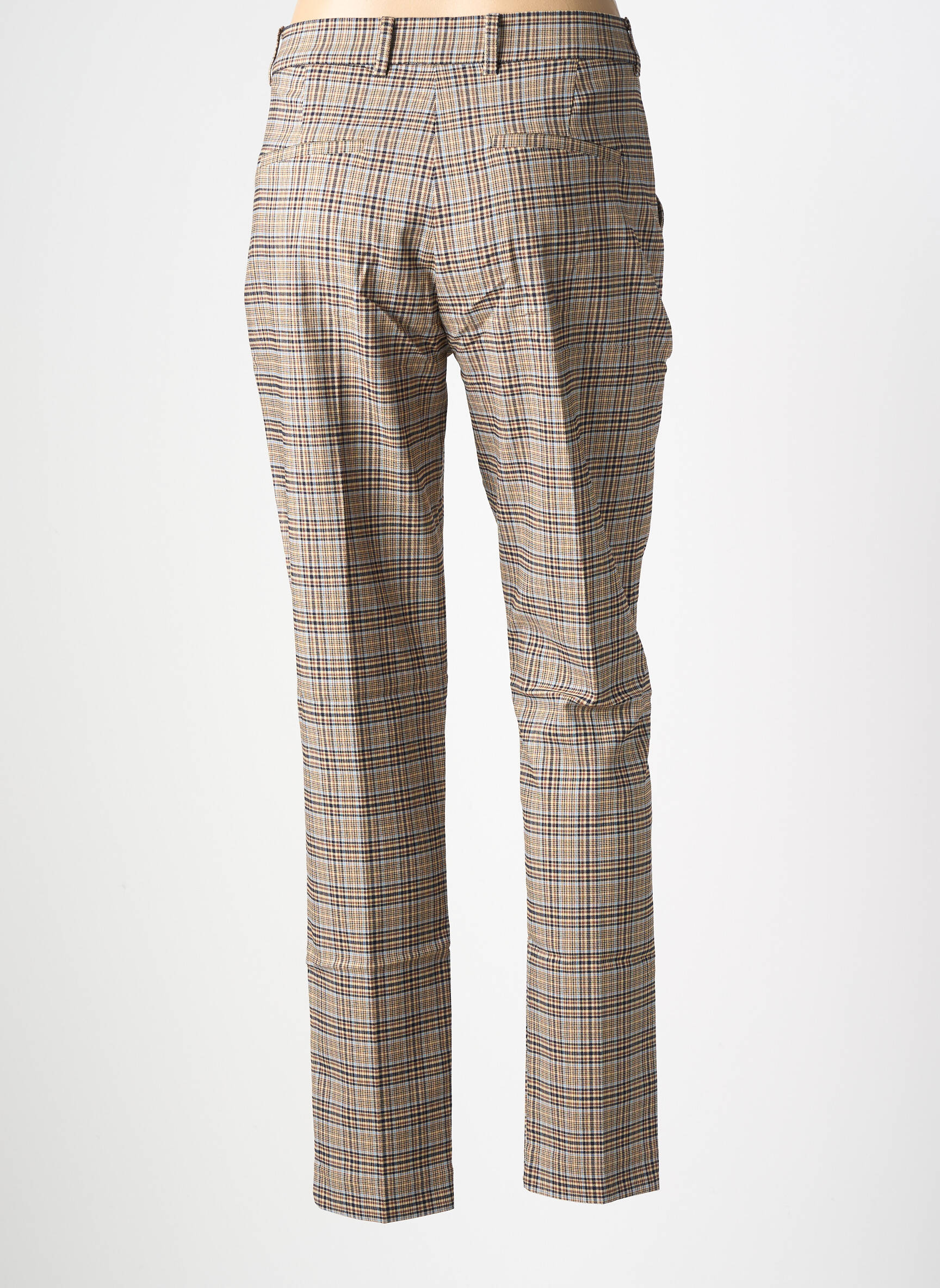 Pantalon chino țesătură poplin mărime normală maro GEISHA femeie