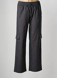 Pantalon cargo croială dreaptă talie elastică gri LE TEMPS DES CERISES fată