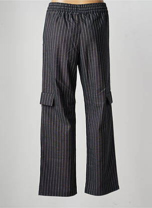 Pantalon cargo croială dreaptă talie elastică gri LE TEMPS DES CERISES fată