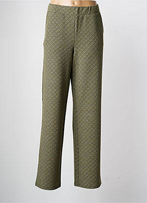 Pantalon drept elasticitate mărime normală verde GEISHA femeie
