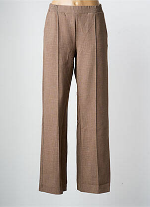 Pantalon drept talie elastică mărime normală maro GEISHA femeie