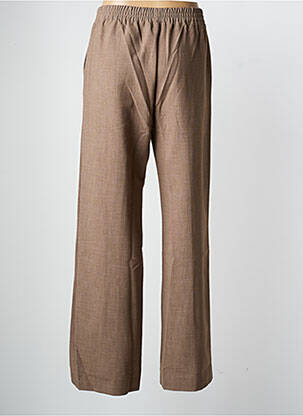 Pantalon drept talie elastică mărime normală maro GEISHA femeie