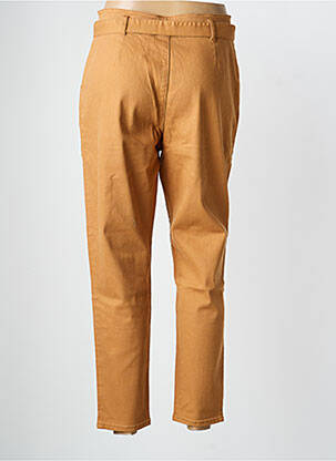 Pantalon drept țesătură crep talie înaltă bej WAY (WAY ARE YOU) BY IKKS femeie