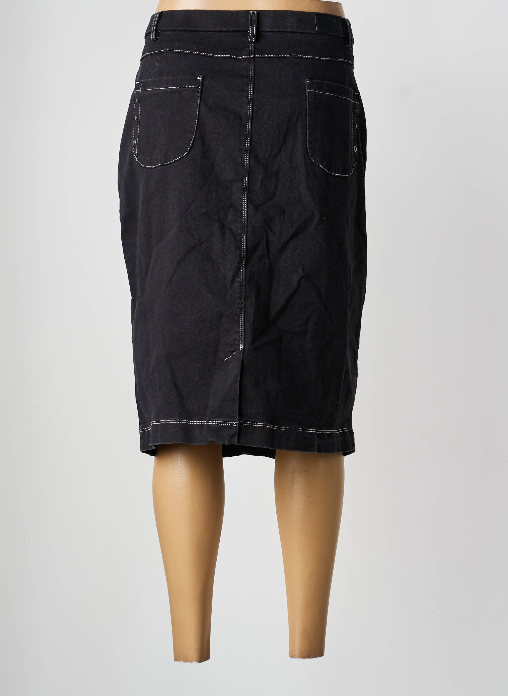 Fustă midi elasticitate negru CHRISTINE LAURE femeie