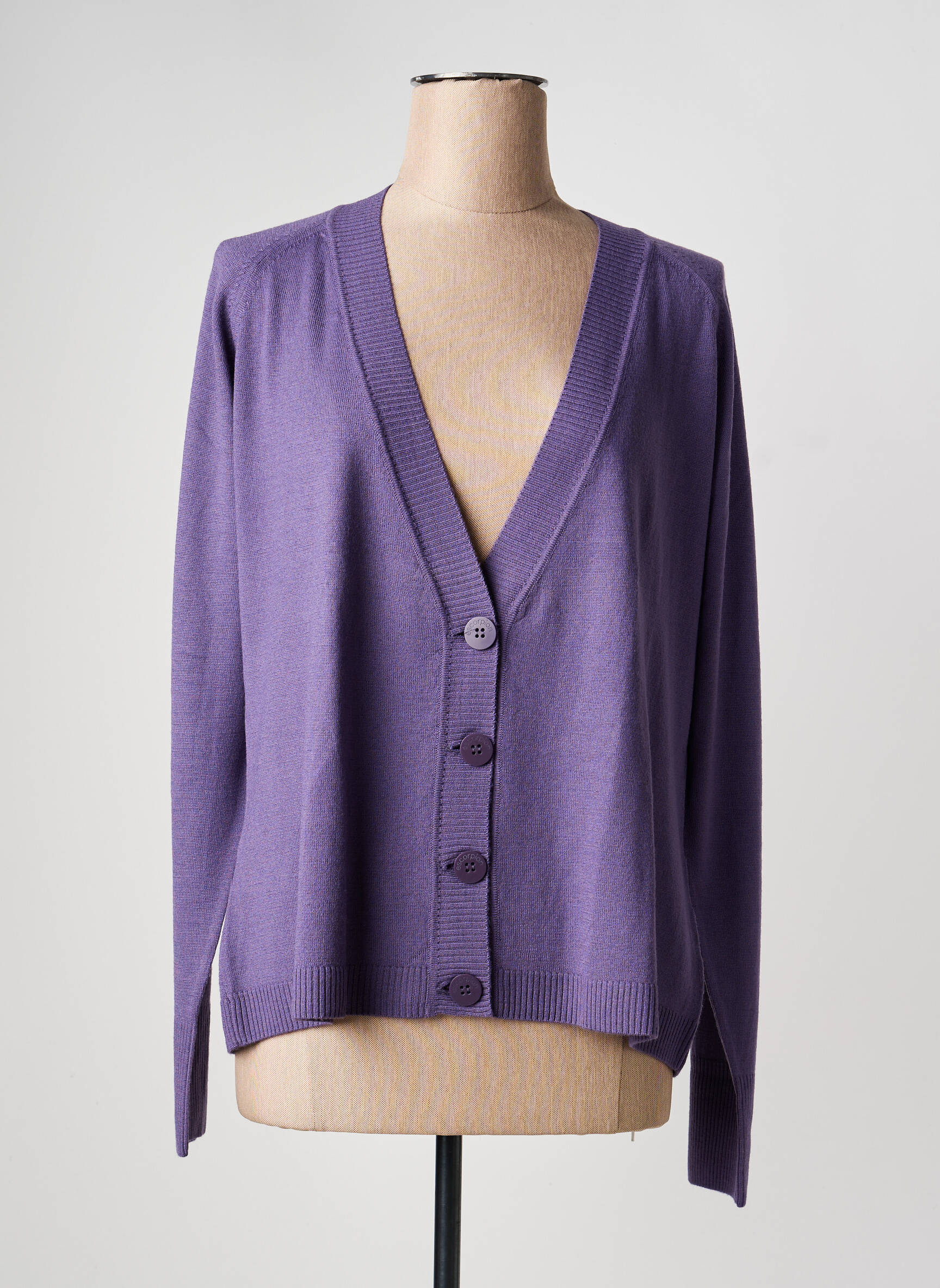 Vestă cu mâneci lungi strânsă pe partea de jos violet ESCORPION femeie