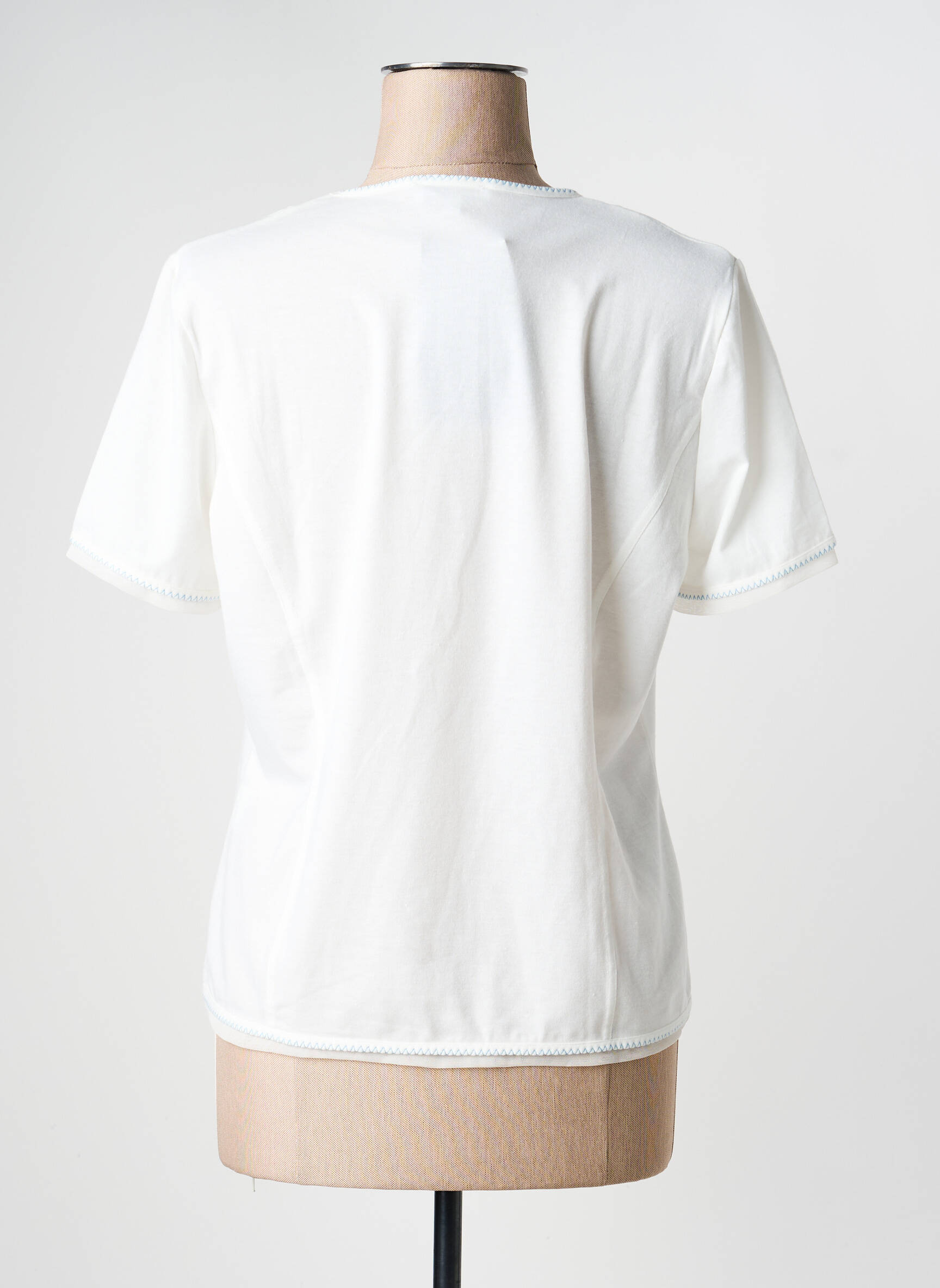 Tricou elasticitate mâneci scurte alb PAUPORTÉ femeie