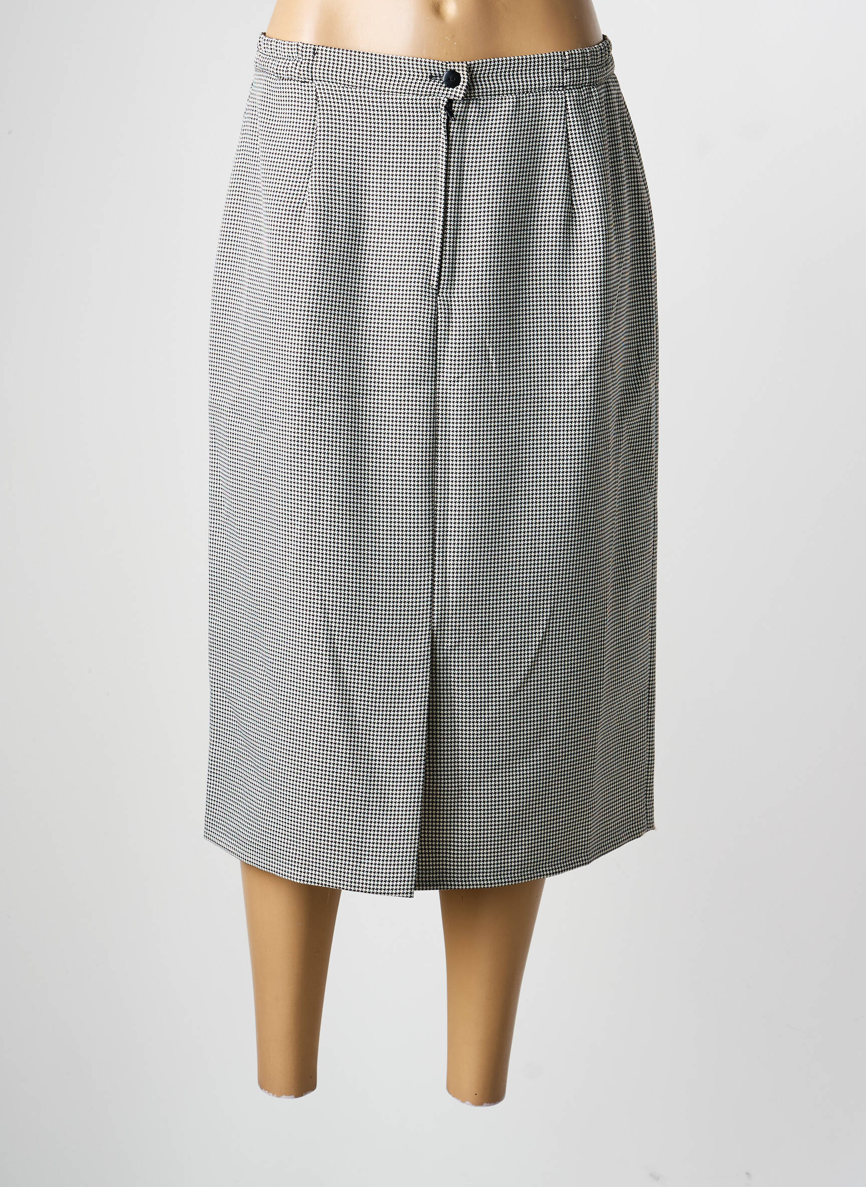 Fustă midi talie cu cleme gri BS (BEST SELECTION) femeie
