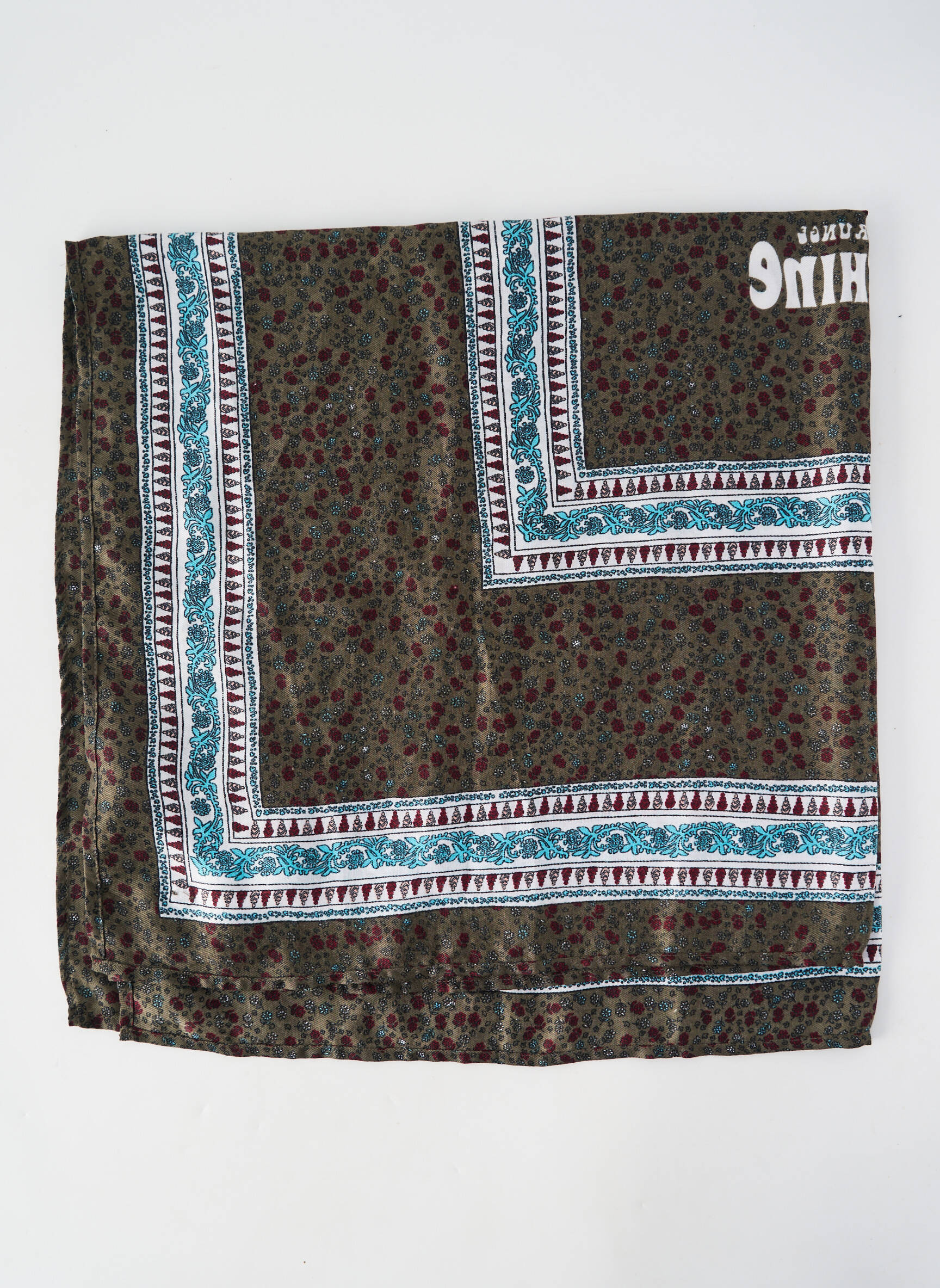 Eșarfă țesătură poplin verde IKKS fată
