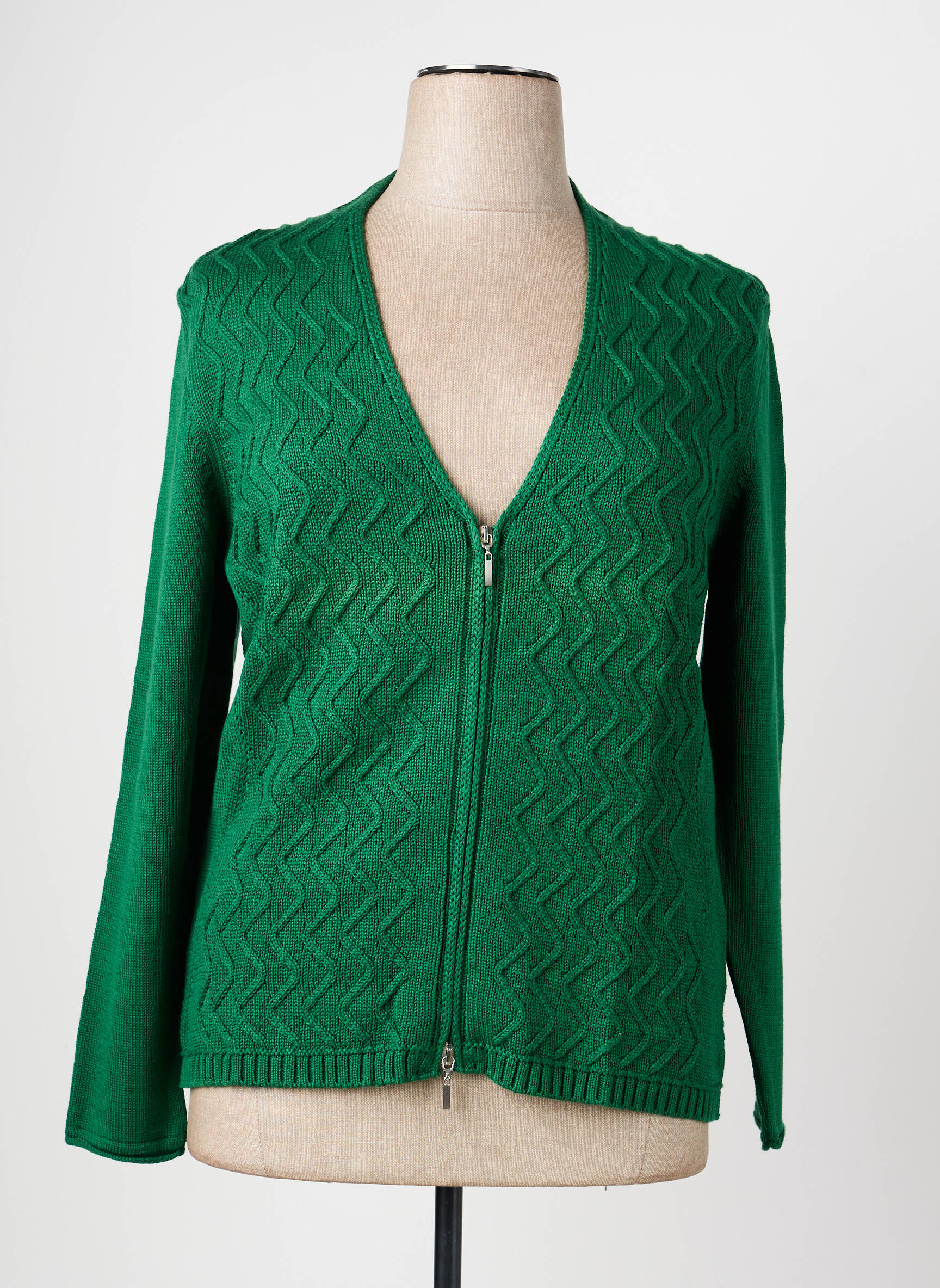 Vestă cu mâneci lungi croială cambrată verde OLSEN femeie