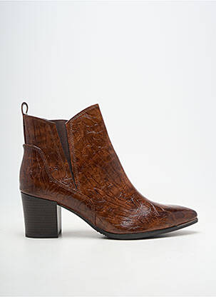 Botine/ghete material neted toc de 7 la 9 cm maro MARCO TOZZI femeie