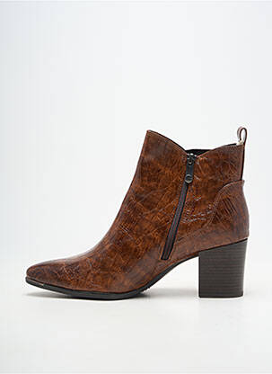 Botine/ghete material neted toc de 7 la 9 cm maro MARCO TOZZI femeie