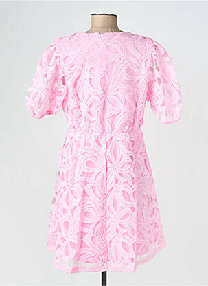 Rochie midi croială fluidă mâneci scurte roz OBJECT femeie
