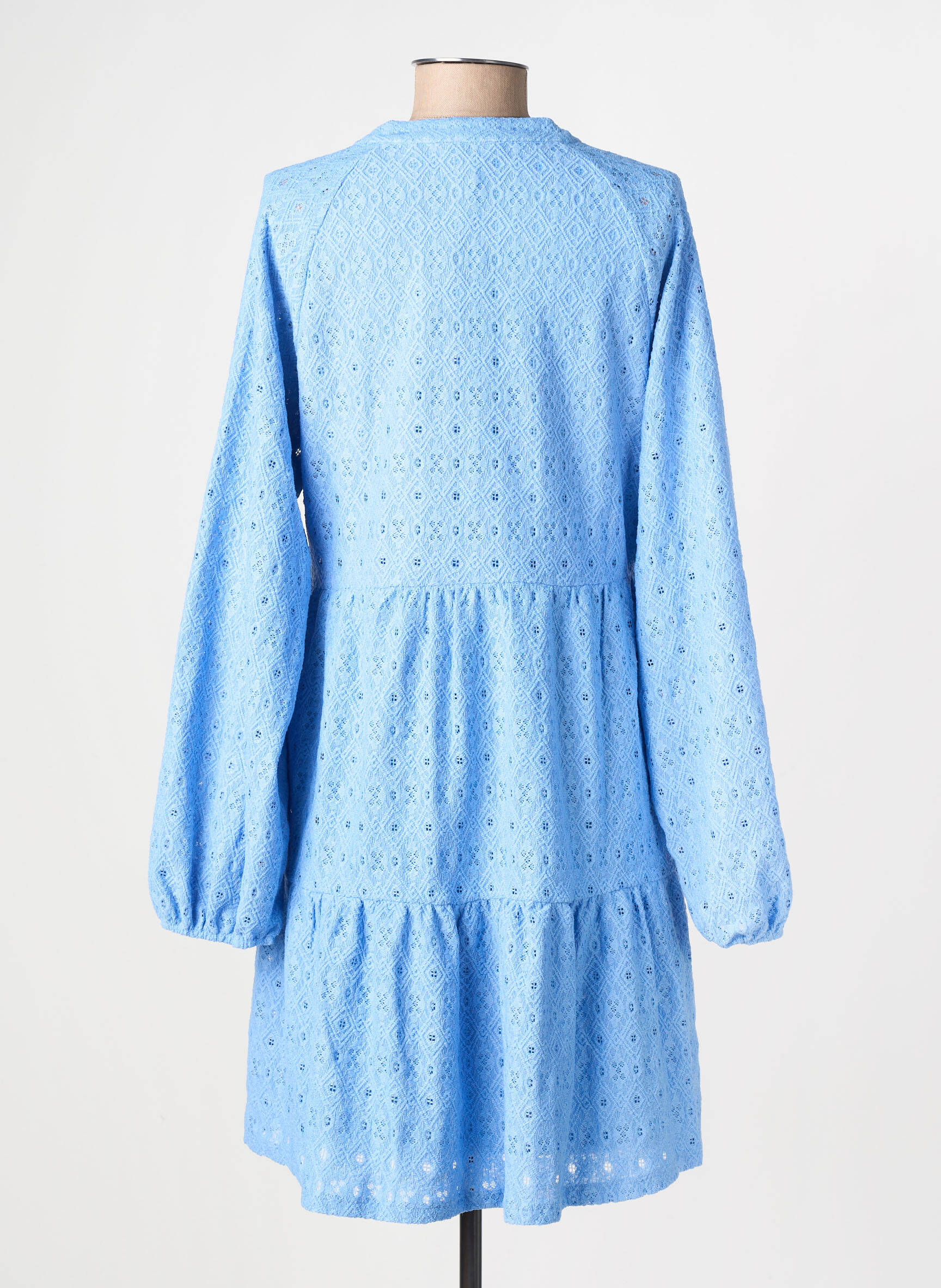 Rochie midi croială fluidă mâneci lungi albastru OBJECT femeie