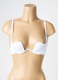Sutien efect material satinat top sutien modelat alb RITRATTI femeie