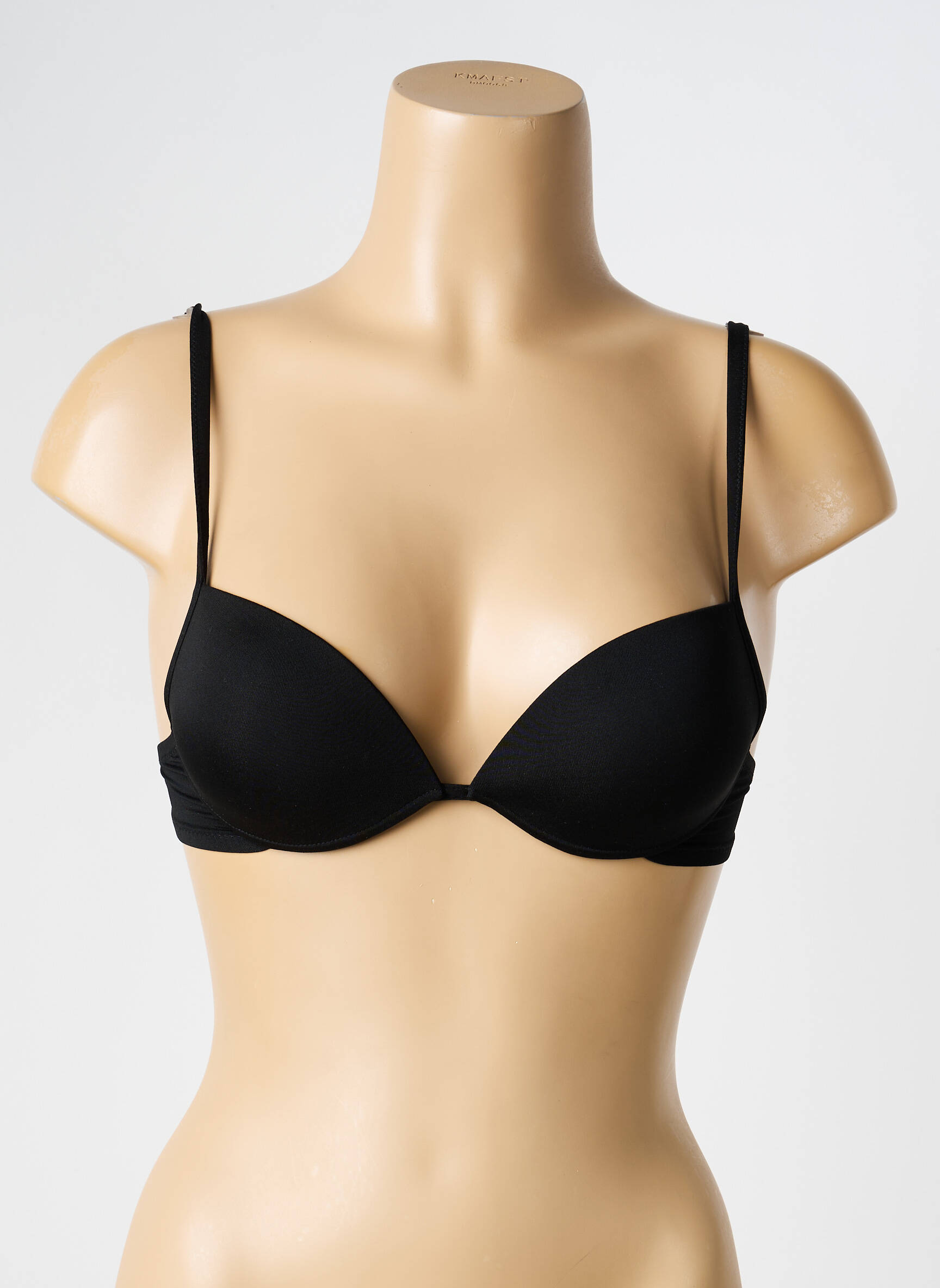 Sutien efect material satinat top sutien push-up negru RITRATTI femeie