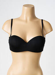 Sutien efect material satinat top sutien push-up negru RITRATTI femeie