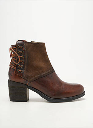 Botine/ghete material neted toc de 4 la 6 cm maro CASTA femeie