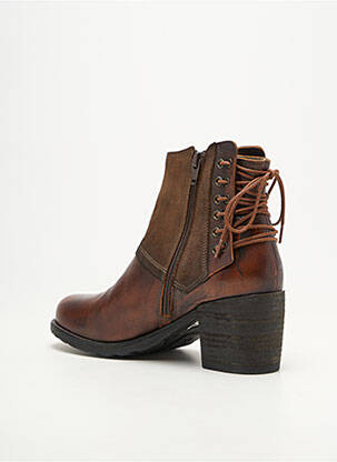 Botine/ghete material neted toc de 4 la 6 cm maro CASTA femeie