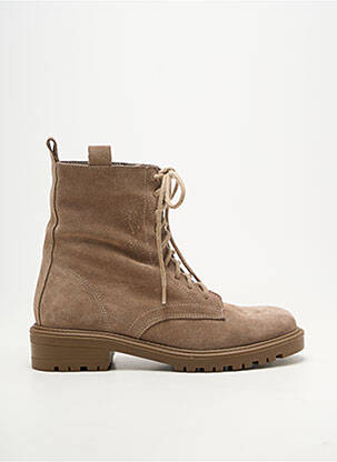 Botine/ghete material neted toc de 4 la 6 cm maro FUGITIVE BY FRANCESCO ROSSI femeie