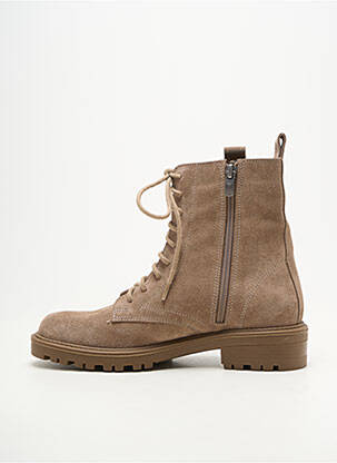Botine/ghete material neted toc de 4 la 6 cm maro FUGITIVE BY FRANCESCO ROSSI femeie