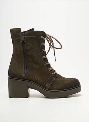 Botine/ghete vârf rotund toc de 7 la 9 cm verde PAULA URBAN femeie
