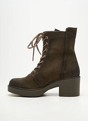 Botine/ghete vârf rotund toc de 7 la 9 cm verde PAULA URBAN femeie