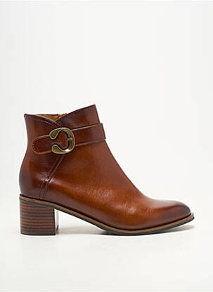 Botine/ghete material neted toc de 4 la 6 cm maro MAM'ZELLE femeie