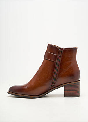 Botine/ghete material neted toc de 4 la 6 cm maro MAM'ZELLE femeie