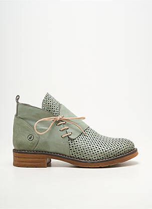 Botine/ghete material neted toc plat până la 3 cm verde CASTA femeie