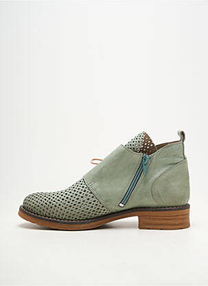 Botine/ghete material neted toc plat până la 3 cm verde CASTA femeie