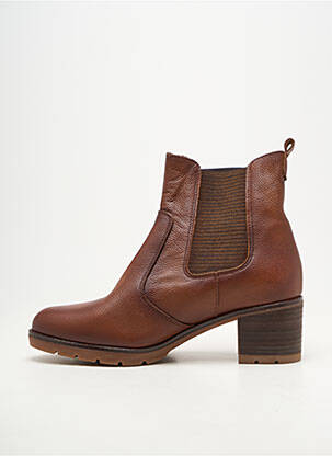 Botine/ghete material neted toc de 4 la 6 cm maro KAOLA femeie