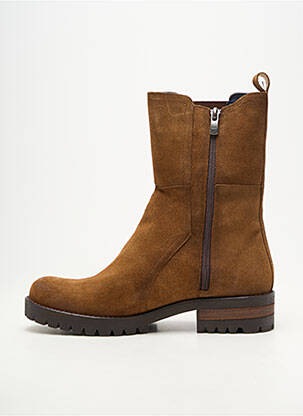 Botine/ghete material neted toc de 4 la 6 cm maro DORKING femeie