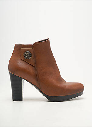 Botine/ghete material neted toc de 7 la 9 cm maro PATRICIA MILLER femeie