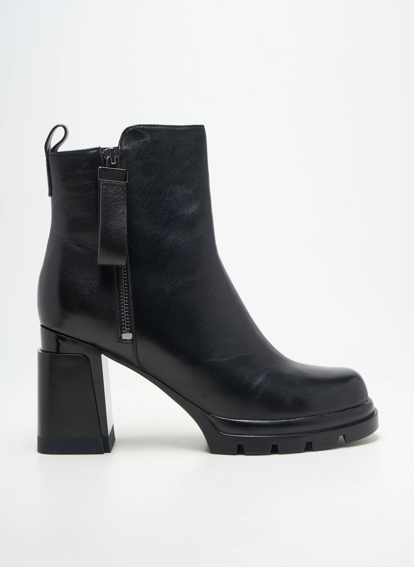 Botine/ghete material neted toc de 7 la 9 cm negru METAMORF'OSE femeie