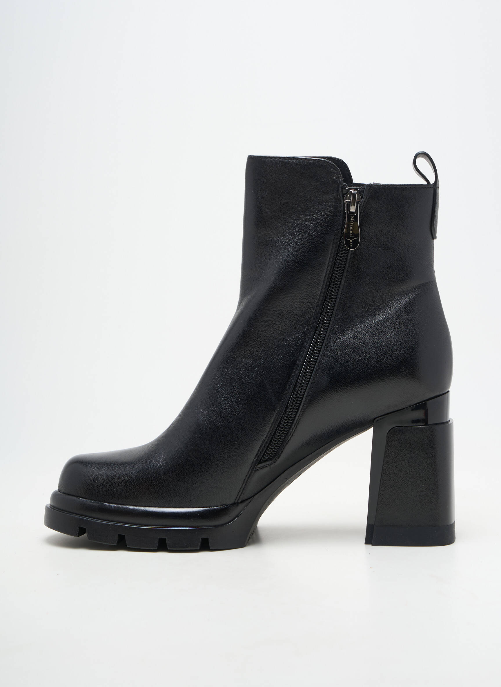 Botine/ghete material neted toc de 7 la 9 cm negru METAMORF'OSE femeie