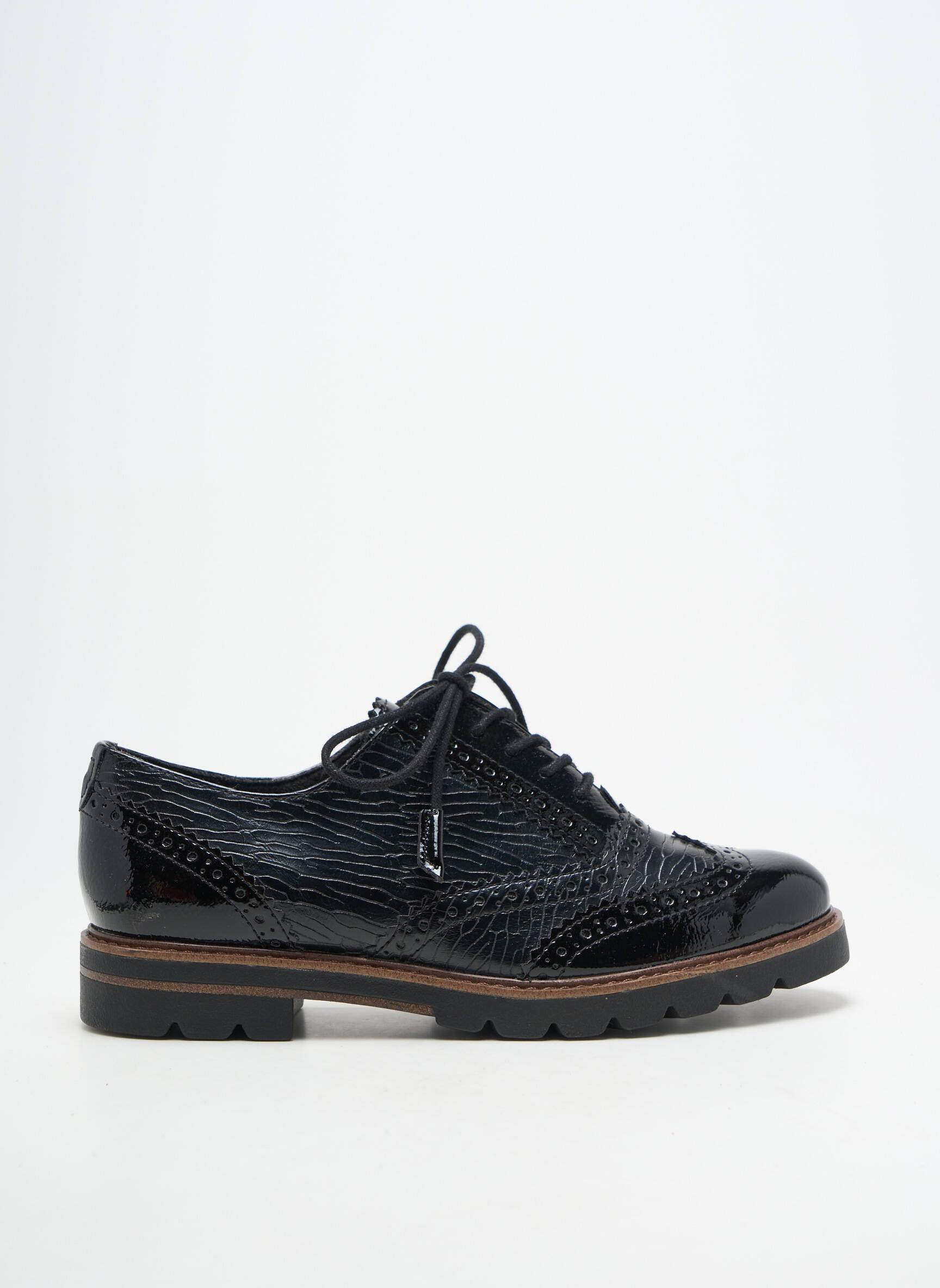 Derby-uri material neted toc plat până la 3 cm negru MARCO TOZZI femeie